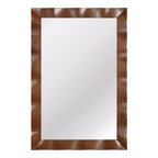 Costway 42 x 28 Farmhouse Wall Mirror w/Solid Wood Frame Rubber Wood Rustic Style
