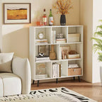 Étagère à 8 cubes – Organisateur de rangement moderne à 3 niveaux avec 5 pieds en métal