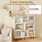 Étagère à 8 cubes – Organisateur de rangement moderne à 3 niveaux avec 5 pieds en métal