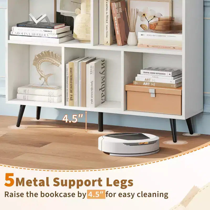Étagère à 8 cubes – Organisateur de rangement moderne à 3 niveaux avec 5 pieds en métal