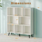 Étagère à 8 cubes – Organisateur de rangement moderne à 3 niveaux avec 5 pieds en métal