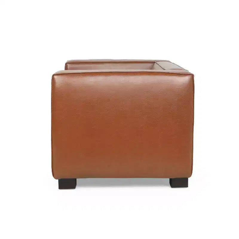 Fauteuil Club Contemporain en Similicuir – Design Tuxedo, Pieds en Bois de Bouleau, Capacité 136 kg