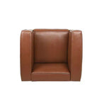 Fauteuil Club Contemporain en Similicuir – Design Tuxedo, Pieds en Bois de Bouleau, Capacité 136 kg