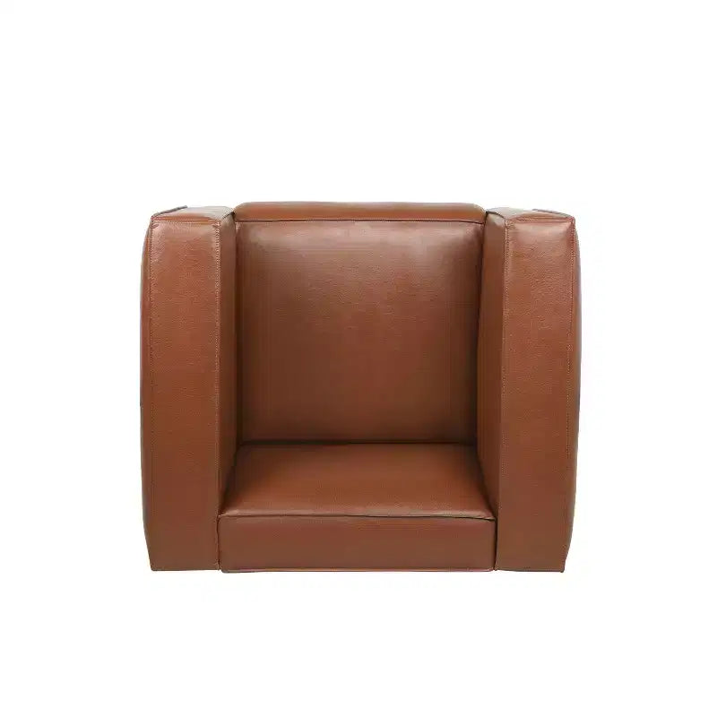 Fauteuil Club Contemporain en Similicuir – Design Tuxedo, Pieds en Bois de Bouleau, Capacité 136 kg