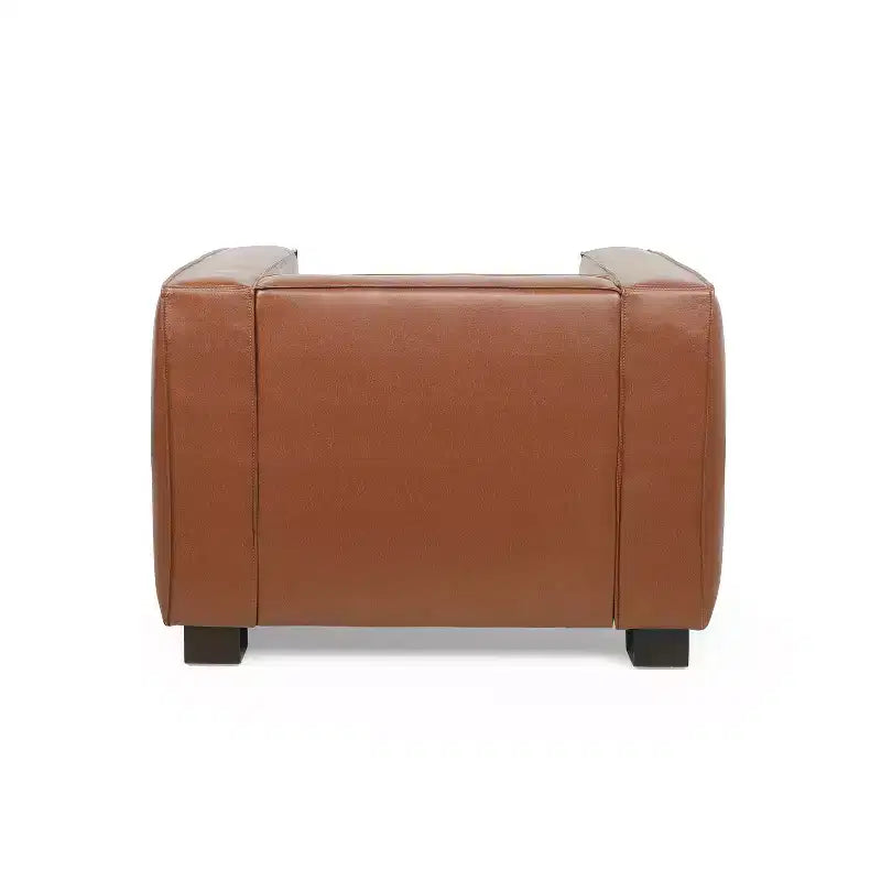 Fauteuil Club Contemporain en Similicuir – Design Tuxedo, Pieds en Bois de Bouleau, Capacité 136 kg