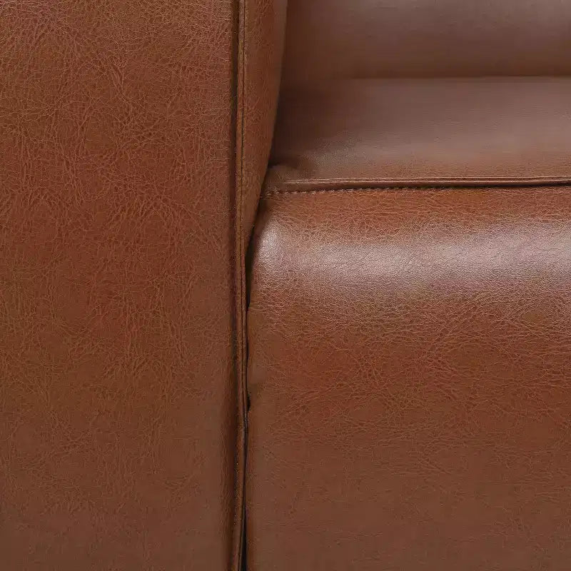 Fauteuil Club Contemporain en Similicuir – Design Tuxedo, Pieds en Bois de Bouleau, Capacité 136 kg
