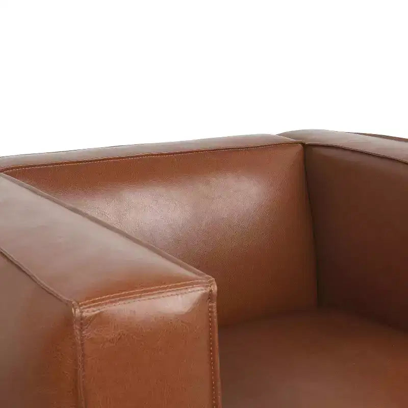 Fauteuil Club Contemporain en Similicuir – Design Tuxedo, Pieds en Bois de Bouleau, Capacité 136 kg