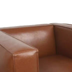 Fauteuil Club Contemporain en Similicuir – Design Tuxedo, Pieds en Bois de Bouleau, Capacité 136 kg