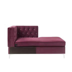 34" Jaszira Chaise Lounge Burgundy Velvet - Acme Furniture: Elegant Nailhead Trim, Wood Frame, No Assembly Required