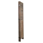 Paravent pliable à 4 panneaux – Bois de paulownia, Lattes persiennes, Finition rustique, Aucun assemblage requis