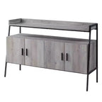 Acme Furniture 52" Samiya TV Stand for TVs up to 50" Gray Oak/Black Finish: Media Console with Open Back & Doors