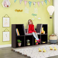 Étagère de rangement 6 cases pour enfants avec coussin de coin lecture – Marron, capacité de 50 kg