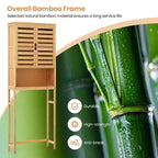 Meuble de rangement en bambou au-dessus des toilettes – Étagère haute de salle de bain, gain de place
