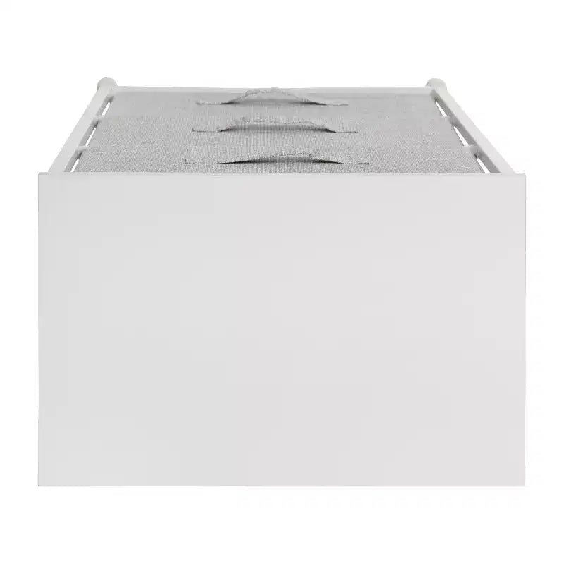 Commode de rangement verticale à 3 tiroirs – Dessus en bois, tiroirs en tissu, cadre en métal