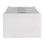Commode de rangement verticale à 3 tiroirs – Dessus en bois, tiroirs en tissu, cadre en métal
