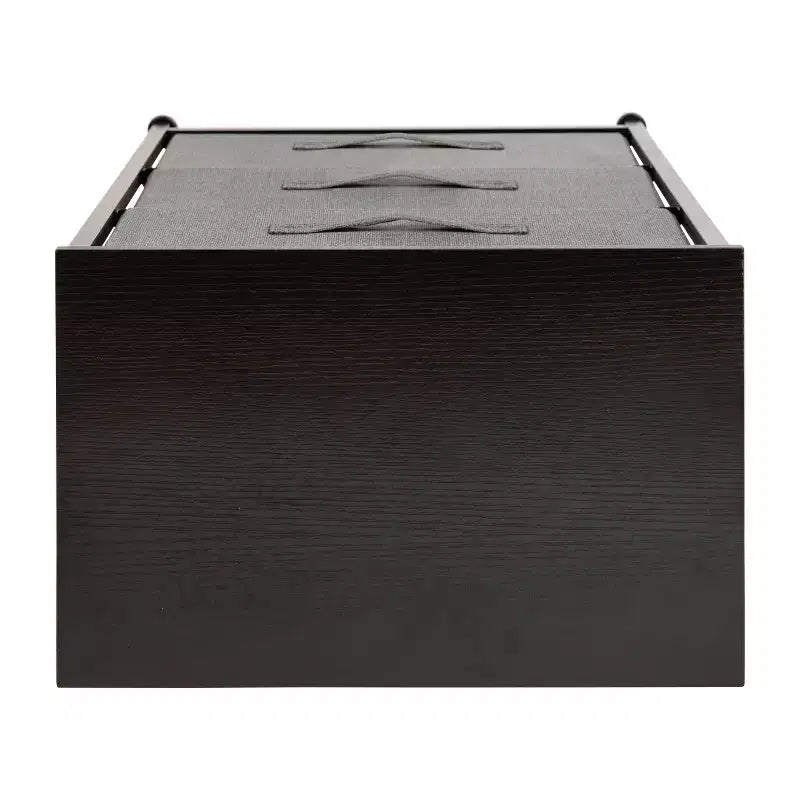 Commode de rangement verticale à 3 tiroirs – Dessus en bois, tiroirs en tissu, cadre en métal